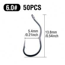 50 Pcs High Carbon Steel Three Arcs Automatic Flipping Fishing Hook Sharp Barbed Fishing Accessories For Carp Grass Carp Catfish - H056 - View 24