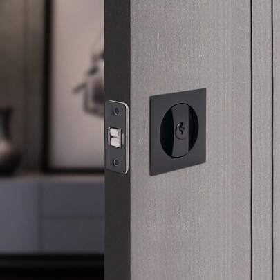 Square Sliding Door Lock Privacy Barn Pocket Door Entry Lock Zinc Alloy Latch