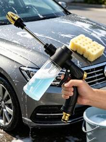 Household High Pressure Water Gun, Car Wash Water Gun, 3-Level Adjustable Foam Pot, Garden Water Gun For Irrigation And Watering Flowers, Durable Plastic, Anti-Drop And Anti-Break - A - View 4