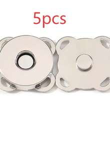 5/8/10/12/20 Pairs DIY Magnetic Buttons, Cartoon Magnetic Invisible Buttons For Sewing, Plum Blossom Magnetic Buttons, Sewing Buttons, Metal Invisible Sewing Fasteners, Wallet Finger Lock Fasteners - Silver - View 12