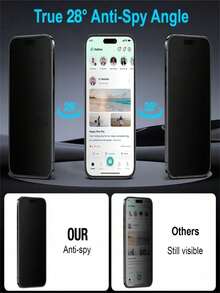 4 Pcs Full Cover Matte Privacy Screen Protector Compatible With IPhone 18 Pro Max/18 Pro/17 Pro Max/17 Air/16 Pro Max/15 Pro17/16/15/14/13/12/11/16e/17e/Plus/X/XR/XS Anti-Spy Soft Film - Clear - View 2