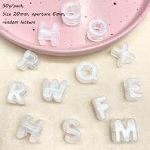 15-17 Pieces Acrylic Luminous Large Hole Letter English Support DIY Straight Hole Pendant Mobile Phone Chain Bead Loose Bead Jewelry Accessories - Multicolor - View 7