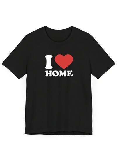 "I Love My Home" Letterprint, Zomer Elegant Dames T-Shirt Korte Mouw Dagelijks Casual Ronde Hals Korte Mouw T-Shirt voor Vrouwen