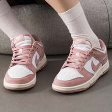 Nike SB Dunk Low Women's Metal Hook Versatile Low-Top Casual Wear-Resistant Skate Shoes - White/Pink - View 6