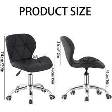 JMYXF Office Chair Swivel Desk Chair Height Adjustable Ergonomic Computer Chair Home Office Chair With Soft Padded Base 360° Rotation - Black - View 3