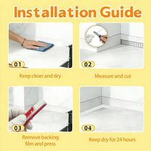 100/500cm Self Adhesive Flexible TPE Corner Trim Molding, Peel And Stick 3D Raised Wall Molding Trim, Half Round Decorative Strip For Baseboard, Wall Corner, Ceiling, Bathroom, Kitchen, DIY Home Decor - A - View 10