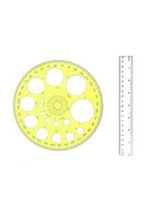 Full Circle Protractor/Circular Drawing Template - Essential Craft Tool. Features 360-Degree Rotation For Circle And Angle Measurement; Suitable For Drawing, Quilting, Office And Study. Special Edition - Clear - View 21