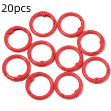20pcs/Pack Colorful Metal Round Spring Rings 23mm, Dopamine Open Split Rings, Handmade Jewelry Key Chain Clasp DIY Accessories, Bag Buckle Spring Hook Pendant Materials - Spring Ring - View 13