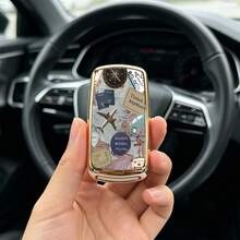 1pc Car Key Case-Fashion Prints,Suitable For Jetta Mk6, Polo Mk5, Golf Mk6, Tiguan Mk1, Passat B7, Passat NMS, Caddy Mk3, Beetle, Amarok, Touran Mk1. Advanced Soft-Touch, Does Not Block Signal, Unisex. - 3 Button Model AA - View 5