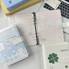 A5 Minimalist Four-Leaf Clover Loose-Leaf Notebook, Made Of PU Leather, Can Be Used As A Sticker Organizer, Folder, Sticker Book, Photo Organizer, Photo Album, Savings Planner, Journal, Notepad Or Office Stationery. - A5 Four-leaf Clover Binder - View 8