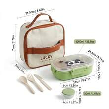 Hộp cơm bento nhựa di động 950ml với 3 ngăn tháo rời, họa tiết dễ thương, hộp đựng thực phẩm chia ngăn dùng được trong lò vi sóng cho trái cây và salad, hộp cơm chống rò rỉ, hộp chuẩn bị bữa ăn cho học sinh và người lớn dùng tại văn phòng, dã ngoại, cắm trại, tựu trường - Nhiều màu - Xem 17