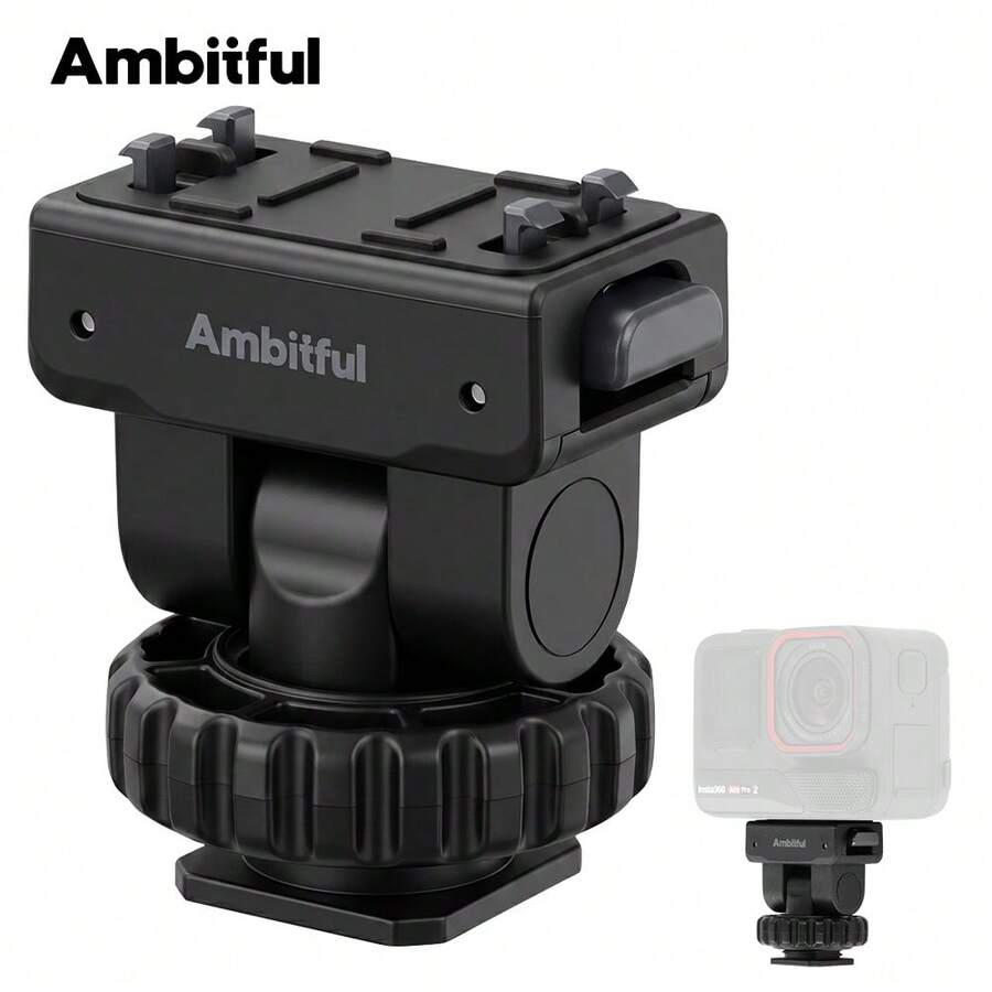 Ambitful IA03 磁吸快拆冷靴三腳架球頭,可調傾斜與旋轉迷你相機接座,適用於運動相機、LED補光燈、麥克風、Vlog直播 - 查看 1