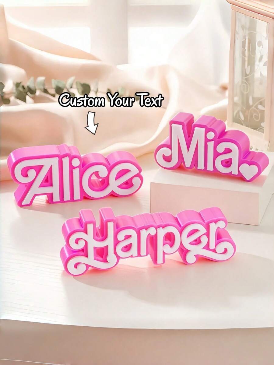 1pc Customized 3D Printed Name Plate, Personalized With Your Name, Fashionable And Unique Design, Suitable For Home Decor, Birthday, Holiday, Back To School Gift, Housewarming And Special Occasions - Multicolor - View 1
