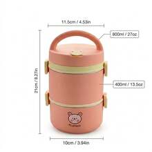 Portable 304 Stainless Steel Thermal Lunch Box, Sealed Leak Proof Bento Box, Dishwasher & Microwave Allowable,Reusable Fruit Salad Food Storage Container, Suitable For Student And Adult Use In School, Office,Picnic, Travel,Back To School - Multicolor - View 31