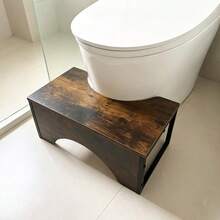 Ergonomic Toilet Stool, Non-Slip Bathroom Footstool, Thickened Heavy-Duty Toilet Seat Stool, Squatting Posture Health Aid - Rust Brown - View 7