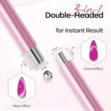 3Pcs Multi Function Shimmer Nail Styling Kit, For Heart Hollow Wide Light Nail Patterns - Multicolor - View 8
