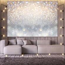 2 2d Flat Banner1pc Photography Background Has Blue And Gold Sparkles, But There Is No Real Flash. The Polyester Fiber Banner Background Is Very Suitable For Birthday Banner Background. - 1 - View 7