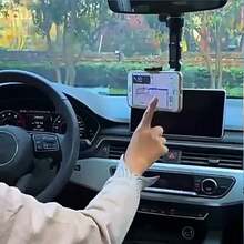 1pc Car Phone Holder, Multi-Function Rotatable New Design Support Bracket, Car Rearview Mirror Phone Mount - Random Styles - View 2