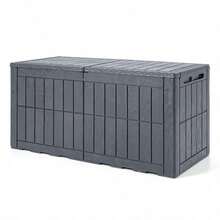 Lockable Outdoor Deck Box, Large Capacity Patio Storage Bin With Flip Top Lid, Gray Resin Chest For Pool Supplies, Sofa Cushions, Garden Tools, Garage And Balcony Organization-XY441858 - FXCMF0RVWQ2YZ - View 2