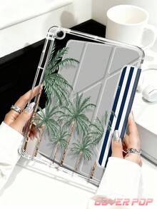 貝殼與椰子樹圖案平板保護殼，相容 iPad Air 11 吋 M3 2025/M2 2024、Air 5 代 2022、Air 8 2026 (11/13 吋)、(A16) 11 吋 11 代 2025，相容 Galaxy Tab、Kindle Paperwhite 12 代 2024，透明背殼，時尚圖案保護殼，自動睡眠/喚醒功能，氣囊保護，適合禮品與辦公使用 - 彩色 - 查看 5