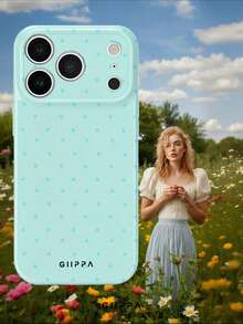 GIIPPA 1pc Light Blue Polka Dot Pattern Design Phone 17 Pro Max Phone Case, Compatible With Phone 16 Pro Max, 15 Pro Max, 14 Pro Max, Korean-Style High-End Fashion Fun Phone Case, Compatible With 11/12/13/14/15/16 Pro Max Plus, Elegant Design Suitable For Men And Women, Perfect Gift For Girlfriend On Christmas, Valentine's Day, Easter, Wedding Season And Birthday! - Baby Blue - View 6