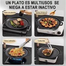 Sartén de parrilla de hierro fundido para exteriores, perfecta para camping familiar y parrillas en el patio. Antiadherente, duradera, sartén grande. Ideal para fiestas y cocina todo en uno de carnes y verduras. - Ver 7