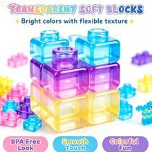 60 piezas - Nee - Bloques de construcción de silicona suave y sensorial - Bloques de construcción realistas para apilar y ensamblar - Juguete interactivo familiar pequeño - Regalo sorpresa para amigos - Multicolor - Ver 9