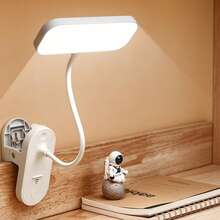 1件 LED 桌燈 附3個筆筒，USB充電式，3段可調光，護眼白光，學生學習宿舍桌用插電/充電小燈，臥室床頭閱讀筆筒燈，新款夾式，2筆筒版本 - 筆筒 - 查看 16