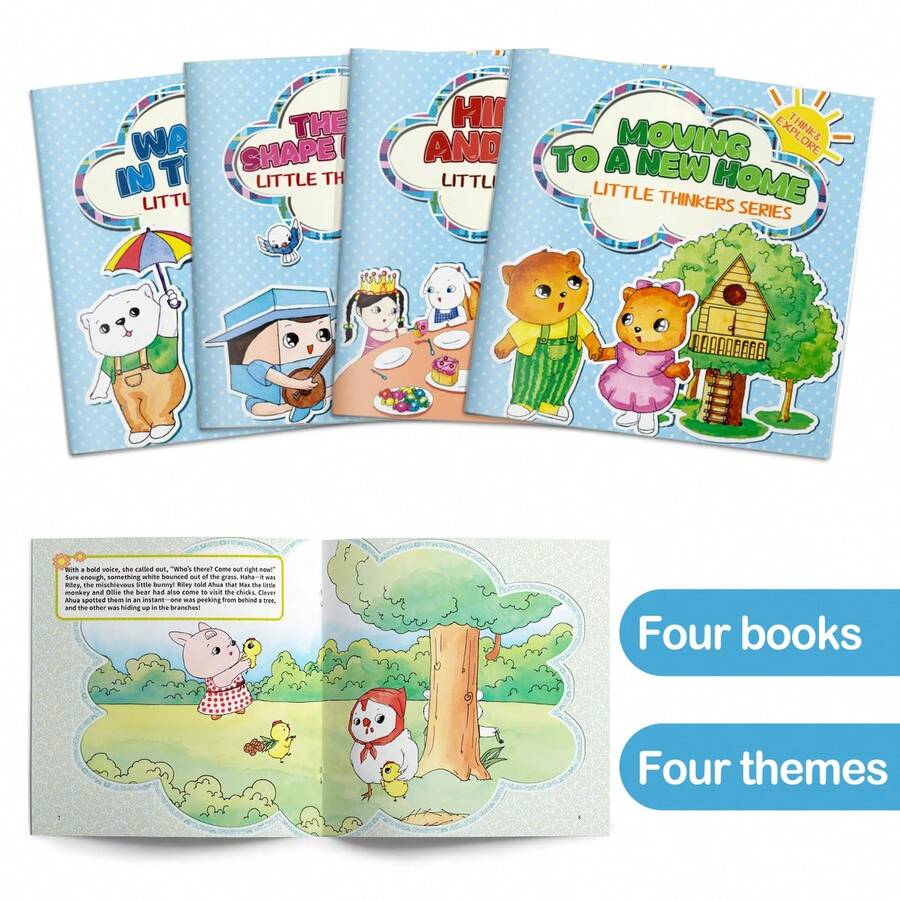English Kids Books, Educational Puzzle Picture Book Series Set, Children's Spatial Awareness Learning Books, Preschool Early Learning Activity Books, Shapes Position Direction Visual Perception, Brain Training, Gift For Boys Girls Ages 3-6 - Puzzle Space Cognitive Picture Book - View 1