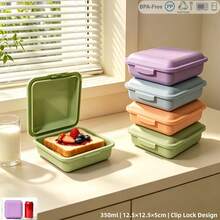 1pc Portable Microwaveable Sandwich Box, Adult Sandwich Storage Container, Flip Lid Lunch Box, Toast Sandwich Box, Portable Toast Storage Box, Reusable Plastic Sandwich Box, School Office Picnic Kitchen Accessories Bento Box - Multicolor - View 11