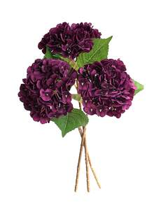 1pc Purple-Red Artificial Hydrangea, Realistic Silk Hydrangea Decor, High-Quality Faux Flower Bouquet, Suitable For DIY Wedding Bouquet, Party, Home, Living Room, Kitchen, Garden, Hotel, Office, Autumn DIY Wreath, Gift - Red Violet - View 4