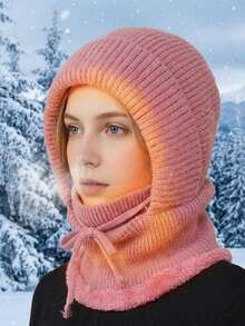 Winter Warm Fleece Face Mask Hat - Elastic Drawstring Design, Lightweight & Warm, Suitable For Cycling, Skiing And Other Outdoor Sports, All-In-One Windproof Ear Protection, Essential Gear For Autumn/Winter - Multicolor - View 3
