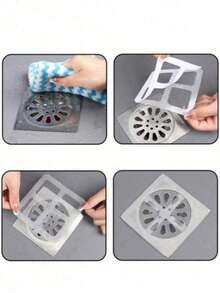 1/20/30pcs Bathroom Bathtub Hair Catcher Drain Filter - Easy To Use, Drain Filter Stickers, Disposable Drain Covers, Suitable For Shower, Sink And Laundry Room, Easy To Apply, Hair Catcher Drain Cover, Disposable Drain Filter - Grey - View 11