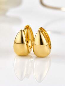 1 Pair S925 Sterling Silver Geometric Smooth Curved Luxury Earrings For Women, Suitable For Daily Wear - Curved Earrings - View 3