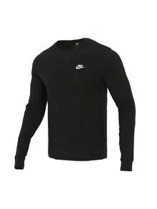 Nike Men's T-Shirt AS M NSW CLUB TEE - LS Soft Comfortable Sports Casual Long Sleeve Running Training Top AR5194-010 - Black - View 5