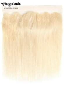MEGALOOK #613 Blonde 13x4 Transparent Lace Closure Silky Straight Hair Color Closure Invisible Lace 100% Human Hair Extensions 8-20 Inches Pre-Plucked Brazilian Human Hair Frontal Closure - S613 - View 2