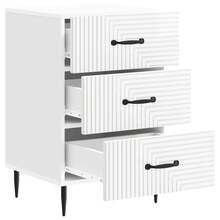 vidaXL Nachttisch Hochglanz Weiß 43 x 41 x 66,5 cm Holzwerkstoff Geeignet für Wohn- und Schlafzimmer; ideal für Kommoden und Nachttische mit Schubladen; platzsparende Montage; perfekt als Geschenk oder Wohnaccessoire. - Weiss - Übersicht 3