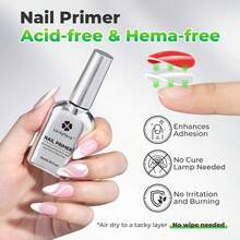 Luckyfairy Nail Dehydrator And Primer, Acid-Free &Amp; HEMA-Free Nail Prep Kit For Gel Nails &Amp; Press Ons, No Lift Primer, Strong Adhesion Bond - ColorB - View 5