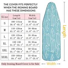 1pc Blue Leaf Pattern Ironing Board Cover | Polyester Material, Heat Resistant, Elastic Edge, Easy To Install, Machine Washable, Fits Most Ironing Board Sizes, Cover Only - Blue Leaf - View 4