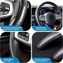 REMAX 2pcs Carbon Fiber Pattern Steering Wheel Cover, Sporty Short Patch Clip-On Design, Suitable For Standard Round Steering Wheels - Carbon Fiber Pattern Steering Wheel Cover - View 7
