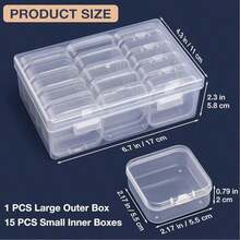 31pcs Transparent Plastic Mini Storage Organizer Boxes With Snap Lids, Clear Compartment Boxes For Nail Art Rhinestones, Jewelry, Beads, Earrings, Rings, Handmade Crafts, Tiny Parts, Small Accessories Sorting And Storage - Multicolor - View 2