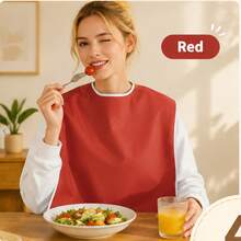 Adult Adjustable Feeding Bib, Reusable Senior Dining Bib With Hook And Loop Closure, Multiple Colors & Packs Available - White Bib for Eating - View 12