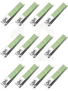 12pcs Gradient Stainless Steel Nail Clipper Set, Classic Fingernail/Toenail Clipper Set, Sharp Blades, Portable Nail Clippers, Suitable For Nail Salon And Home Use, Nail Clipper Quantity, Wholesale Delivery (Pink/Green/Blue/Original Color) - Multicolor - View 10