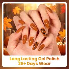 Beetles 6 Colors Maillard Season Brown Gel Nail Polish Set, Brown Orange Yellow Fall Gel Polish Kit, Soak Off UV LED Autumn Nail Art Manicure - 6 Colors Maillard Season Brown - 查看 5