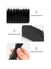 1pc Unisex Smooth Backcomb Beard Brush Boar Bristle Hair Brush Taming Frizz And Flyaways Edge Control Comb Volumizing Wooden Handle Comb Detangling Comb Hairline Control Comb Slip Comb Hair Comb Volumizing Wooden Handle Comb Edge Control Comb Plastic Hair Comb Creating Smooth Ponytail Bun - With Wide Pointed Tail Backcomb And Detangling Comb Convenient For Parting Styling Polishing And Smoothing Hair Creating Smooth Frizz-Free Hairstyle Suitable For Men And Women Recommended As Christmas Gift - Multicolor - View 10