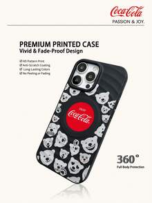 Vintage Coca-Cola Logo Print MagneticAdsorption Phone Case, Matte Skin FeelShock Resistant MagSafe Case CompatibleWith IPhone All Series Cute Ladies DailyCover - Black - View 4