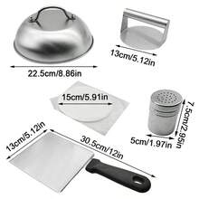 Smash Burger Press Kit For Griddle,5PC Griddle Accessories Set With Burger Press - Silver - View 2