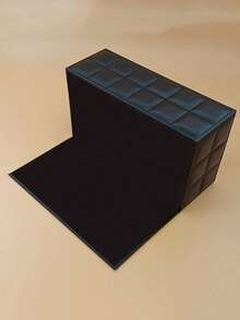 1pc Black Plaid Rectangular PU Leather Tissue Box, Tabletop Coffee Table Tissue Holder - Plus Size Black - View 4