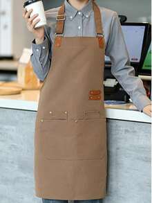 Customizable Chef Apron With Pockets And Adjustable Straps, Customizable Text, Logo, Name, And Graphics, Criss-Cross Design, Suitable For Restaurants, Food Service, And Cafes, Personalized Gift - Multicolor - View 42