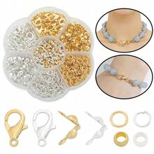 360pcs/363pcs/3pcs DIY Jewelry Findings Connector Set With 7-Compartment Box (Lobster Clasps, Jump Rings, Crimp Beads, Positioning Beads), 3 Tools (Pliers, Tweezers, Ring Holder), Suitable For Beaded Jewelry Making, Bracelets, Necklaces, Anklets, Open Jump Rings, Bead Connectors, Bag Charms, Jewelry Accessories, Handmade Craft Materials - Lobster Clasp & Button & Positioning Bead & Jump Ring - View 4